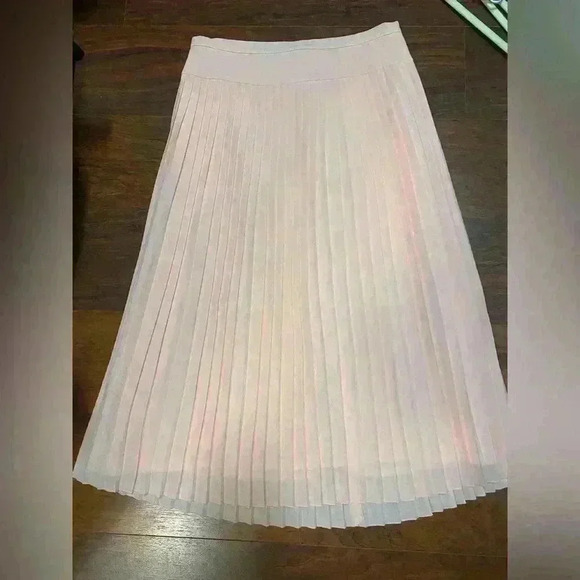 JCrew Pink Pleated Midi Skirt - Picture 2 of 7